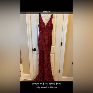 prom dress only worn for a few hours, has been dry cleaned and kept in bag